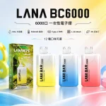LANA Bar BC 6000 一次性電子煙 8ml 煙油 3%尼古丁 可充電 12種口味