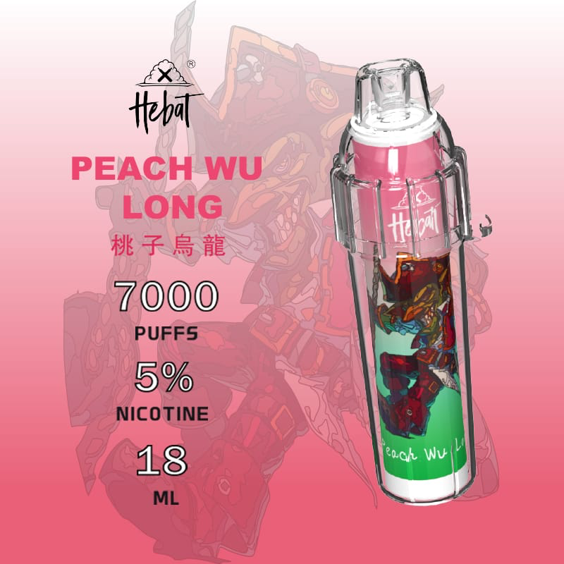 一次性電子煙 喜貝HEBAT BOOM 7000口 - 桃子烏龍口味