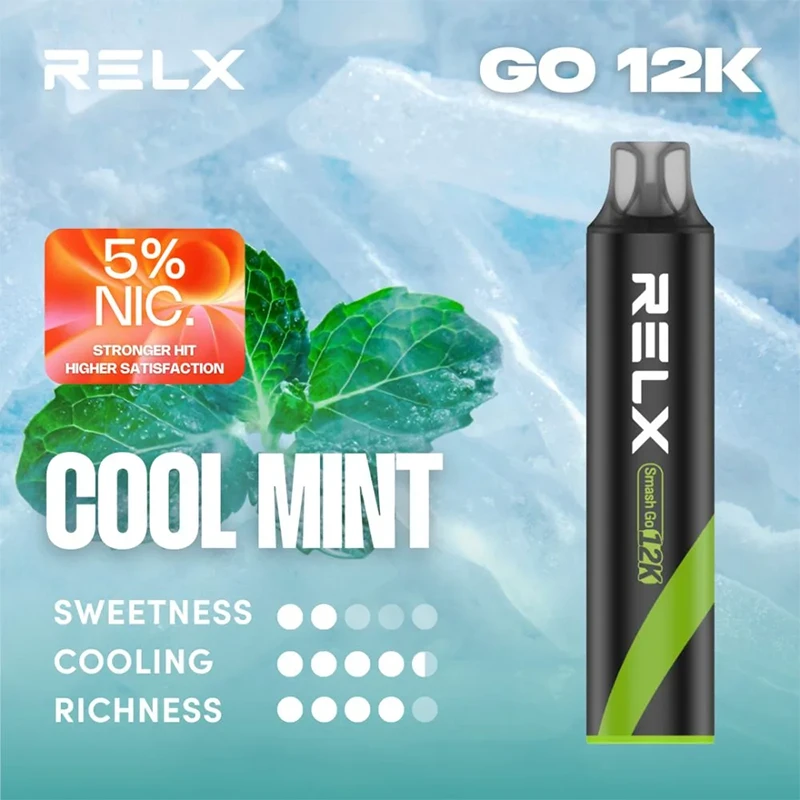 一次性電子煙 悅刻RELX Smash Go 12000口 小黑條 - 冰新薄荷口味